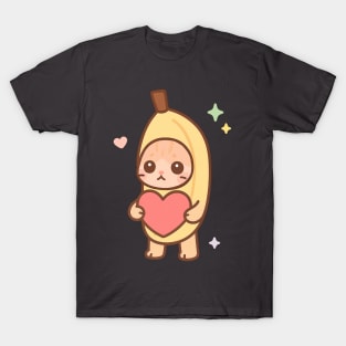 Banana Cat Holding Heart - Meme T-Shirt